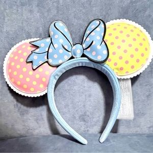 LOUNGEFLY (Official) DISNEY MICKEY /MINNIE EARS HEADBAND POP ART STYLE | PASTEL